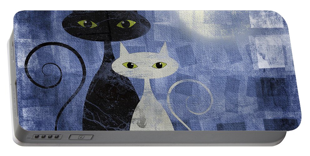 Cat Portable Battery Charger featuring the digital art The Cats by Jelena Jovanovic