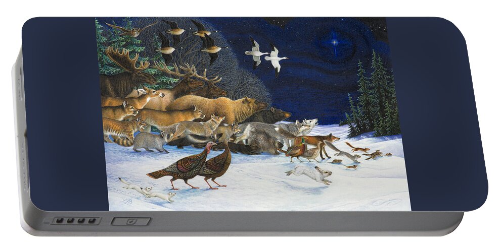 Christmas Portable Battery Charger featuring the painting The Christmas Star by Lynn Bywaters