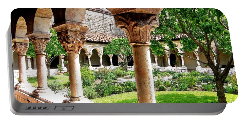 Cloister Portable Battery Charger featuring the photograph The Cloisters by Sarah Loft