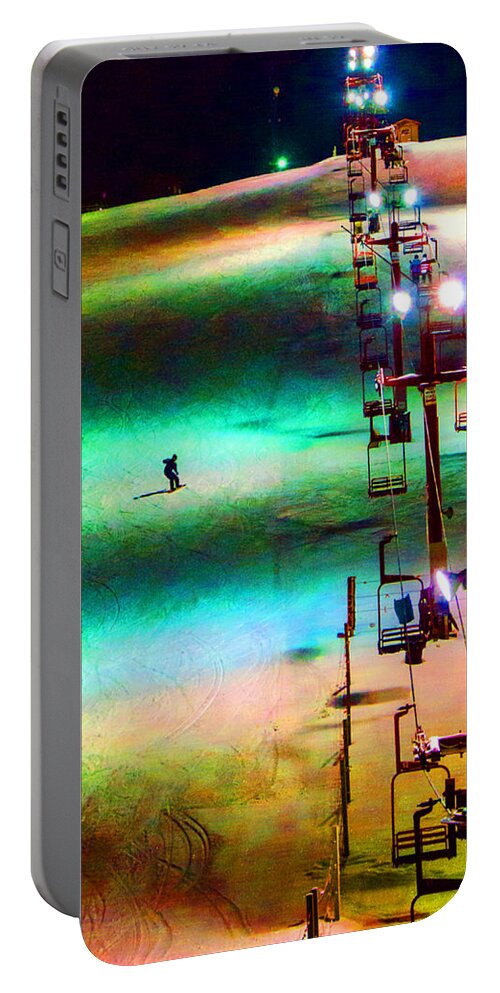 Ski Hill Portable Battery Charger featuring the photograph The Color Of Fun by Susan McMenamin