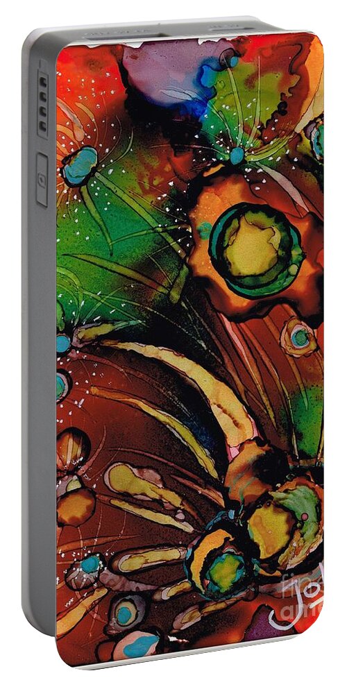 Marine Life Portable Battery Charger featuring the painting The colours of my mind.. by Jolanta Anna Karolska