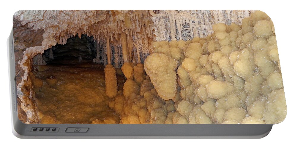 Cave Portable Battery Charger featuring the photograph The Crystal Hallway by Lynda Lehmann