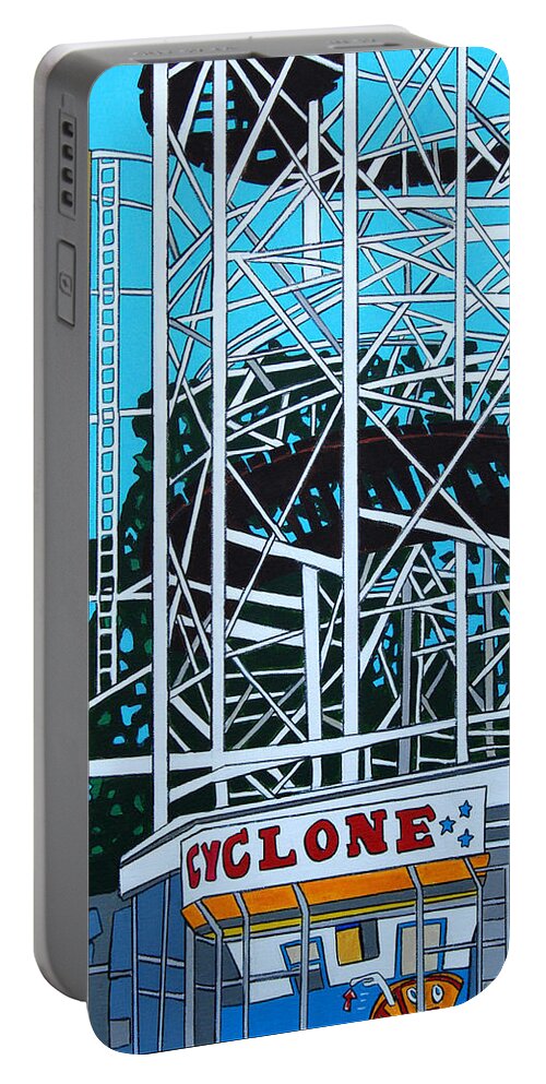 The Cyclone Portable Battery Charger featuring the painting The Cyclone by Mike Stanko