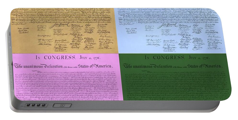 The Declaration Of Independence Portable Battery Charger featuring the photograph THE DECLARATION OF INDEPENDENCE in COLORS by Rob Hans