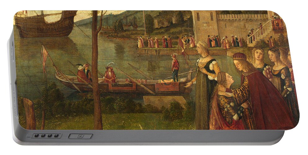 Vittore Carpaccio The Departure Of Ceyx Portable Battery Charger featuring the painting The Departure of Ceyx by Vittore Carpaccio