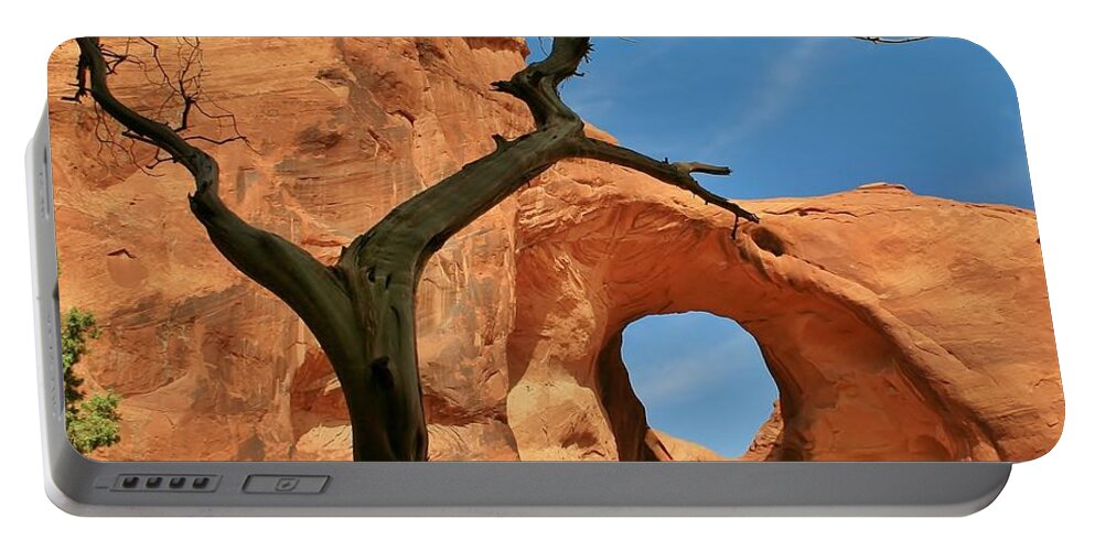 Monument Valley Portable Battery Charger featuring the photograph The Ear of The Wind 2 by Mo Barton