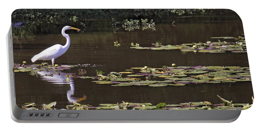 Egret Portable Battery Charger featuring the photograph The Egret Hunter by Jason Politte