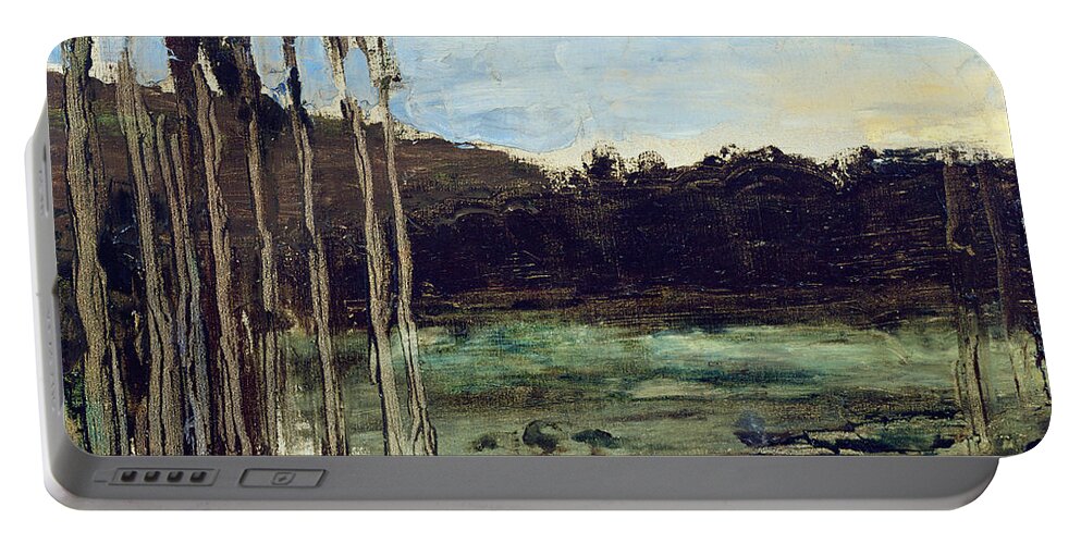 Gustave Moreau Portable Battery Charger featuring the painting The Environs of Etampes by Gustave Moreau