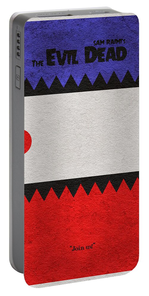 The Evil Dead Portable Battery Charger featuring the digital art The Evil Dead by Inspirowl Design