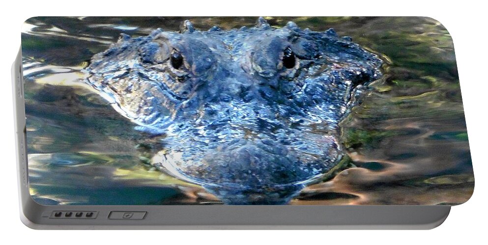 Alligator Portable Battery Charger featuring the photograph The Eyes of the Alligator by Richard Bryce and Family