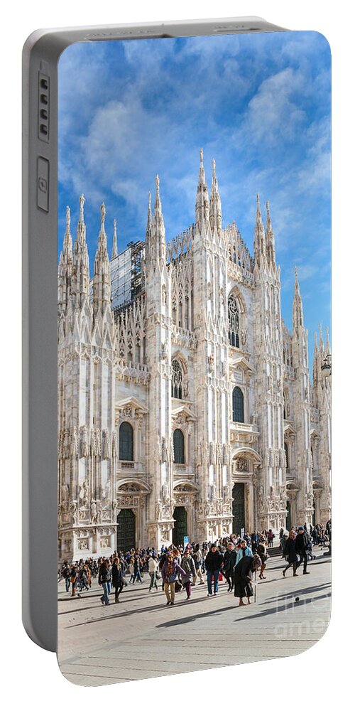 Duomo Portable Battery Charger featuring the photograph The famous Duomo - Milan - Italy by Matteo Colombo