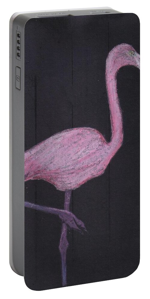 Flamingo Portable Battery Charger featuring the digital art the Flamingo by George Pedro