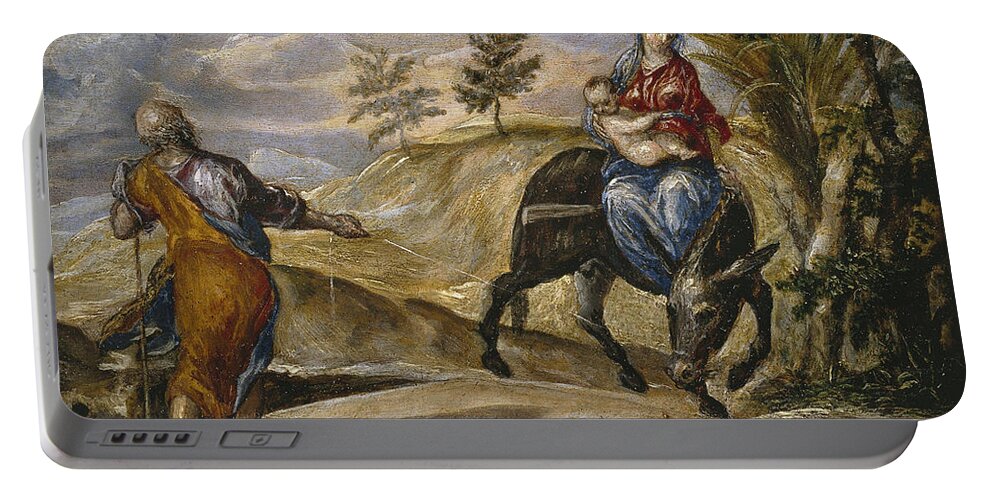 El Greco Portable Battery Charger featuring the painting The Flight into Egypt by El Greco