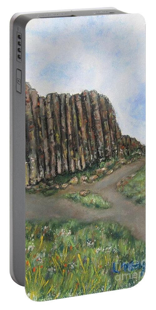 Giant's Causeway Portable Battery Charger featuring the painting The Giant's Causeway by Laurie Morgan