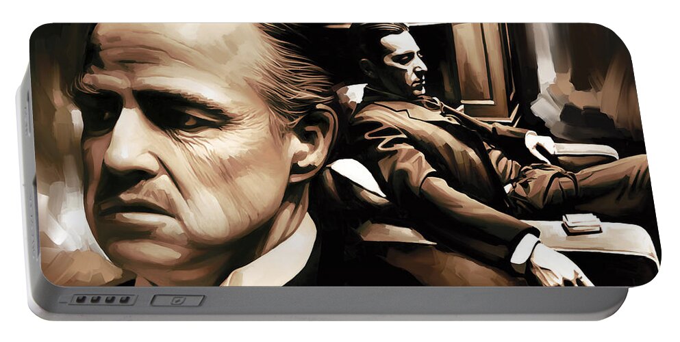 The Godfather Paintings Portable Battery Charger featuring the painting The Godfather Artwork by Sheraz A