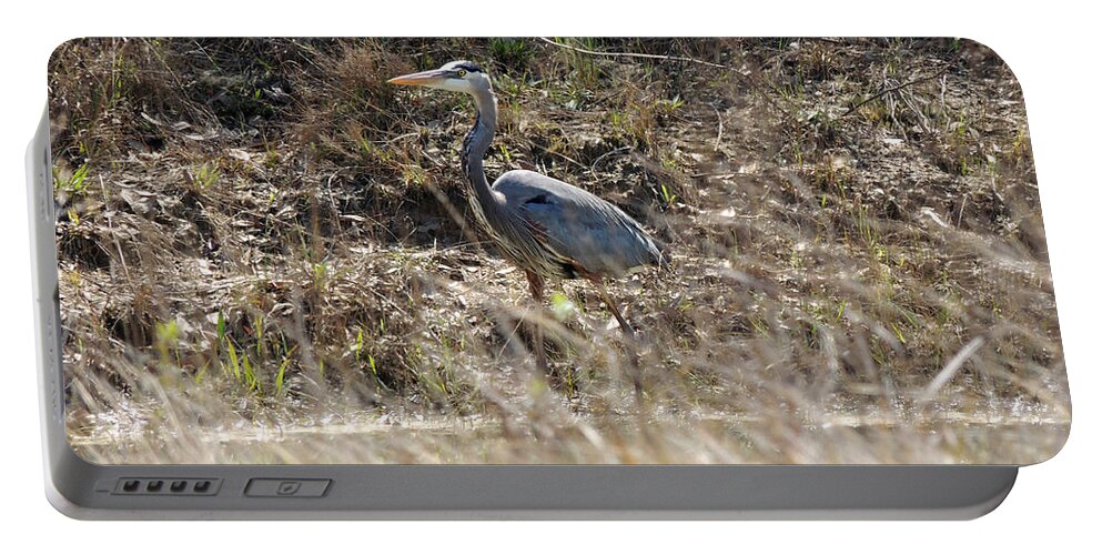 Digital Photography Portable Battery Charger featuring the photograph The Great Blue Heron by Kim Pate