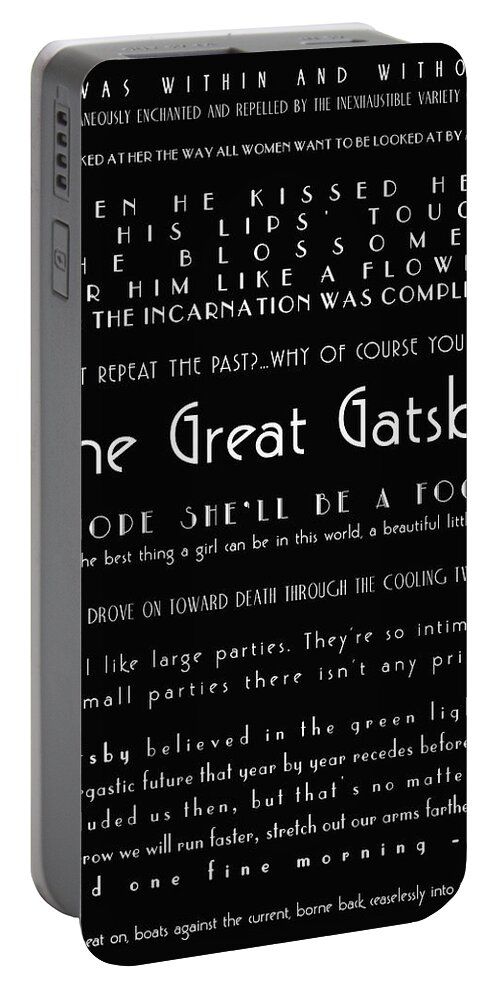 The Great Gatsby Portable Battery Charger featuring the photograph The Great Gatsby Quotes by Georgia Fowler