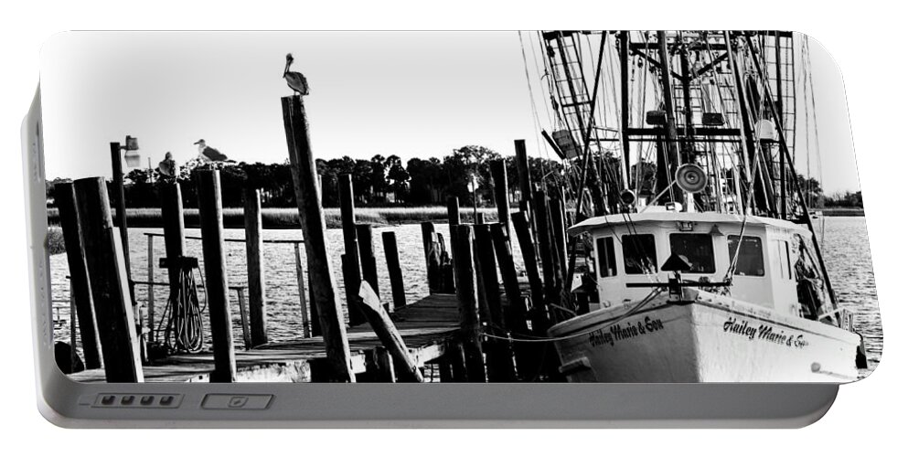 Folly Beach Shrimp Boat Portable Battery Charger featuring the photograph The Hailey Marie and Son Shrimp Boat by Donnie Whitaker
