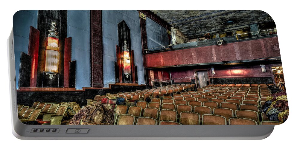 Cole Theater Portable Battery Charger featuring the photograph The Haunted Cole Theater by David Morefield