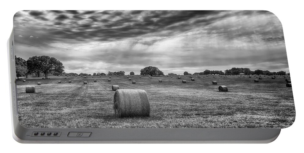 Hay Portable Battery Charger featuring the photograph The Hay Bails by Howard Salmon
