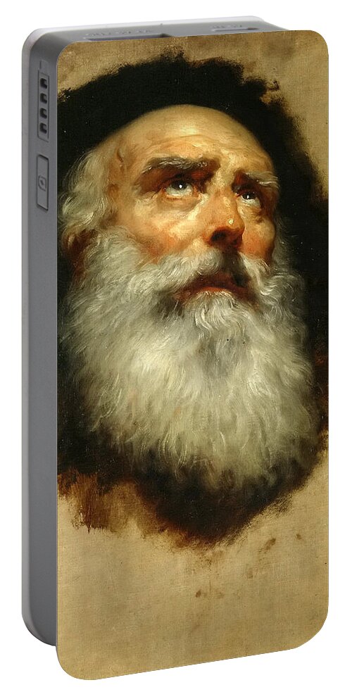 Anton Raphael Mengs Portable Battery Charger featuring the painting The Head of an Apostle by Anton Raphael Mengs