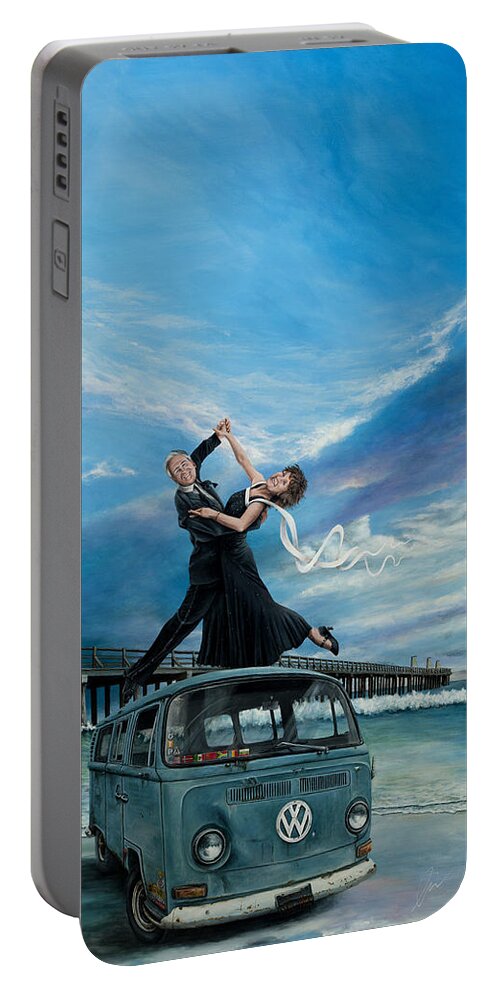Vw Portable Battery Charger featuring the painting The Journey of Soul Mates by Cindy D Chinn