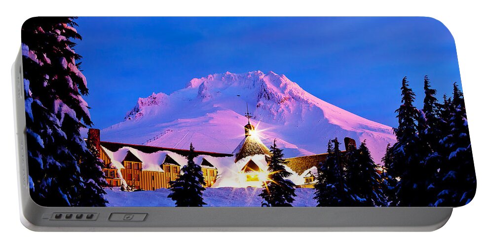 Timberline Lodge Portable Battery Charger featuring the photograph The Last Sunrise by Darren White