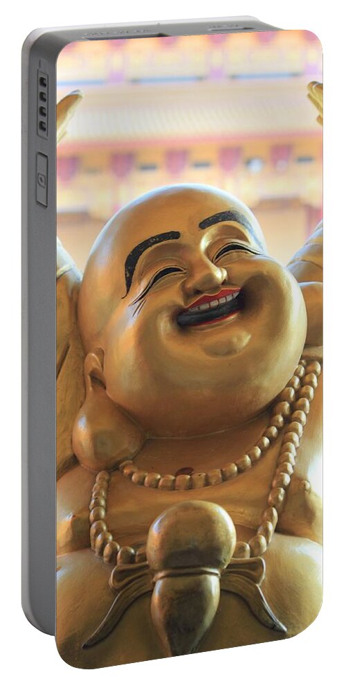 Laughing Buddha Portable Battery Charger featuring the photograph The Laughing Buddha by Amy Gallagher