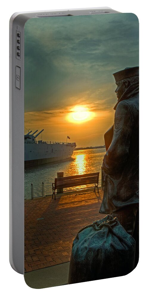 Lone Sailor Portable Battery Charger featuring the photograph The Lone Sailor by Jerry Gammon