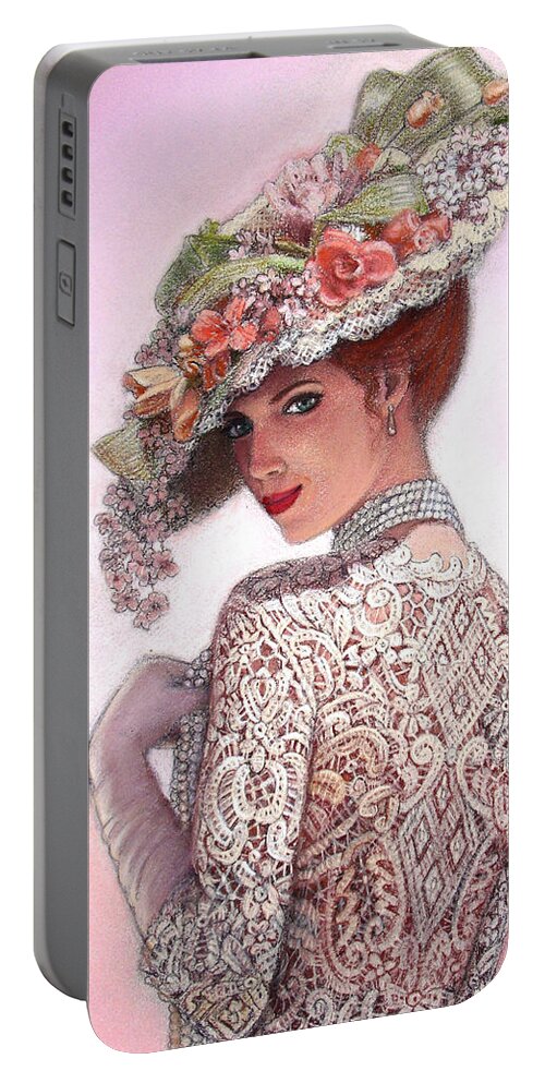 Portrait Portable Battery Charger featuring the painting The Look of Love by Sue Halstenberg