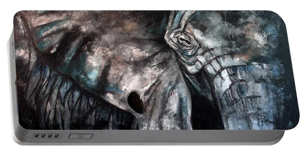 Animal Poster Portable Battery Charger featuring the painting The Lost Elephant by Sean Parnell