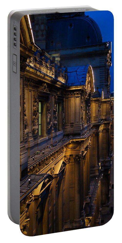 Louvre Museum Portable Battery Charger featuring the photograph The Louvre - a Royal Palace - a Museum - an Architectural Marvel by Georgia Mizuleva