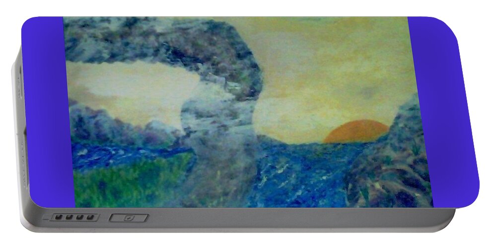 Water Portable Battery Charger featuring the painting The Narrow Way by Suzanne Berthier