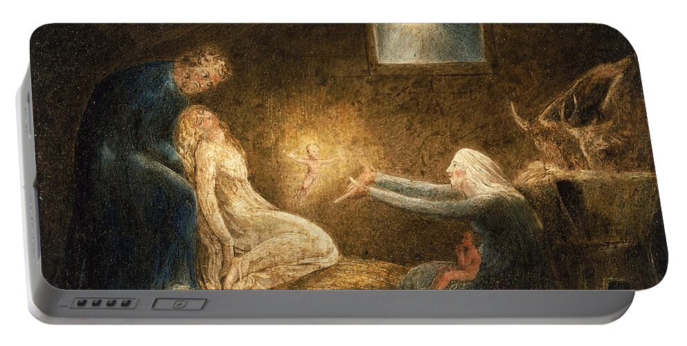 William Blake Portable Battery Charger featuring the painting The Nativity by William Blake