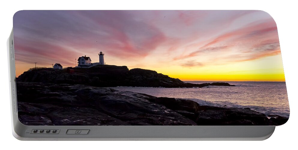 Lighthouse Portable Battery Charger featuring the photograph The Nubble by Steven Ralser