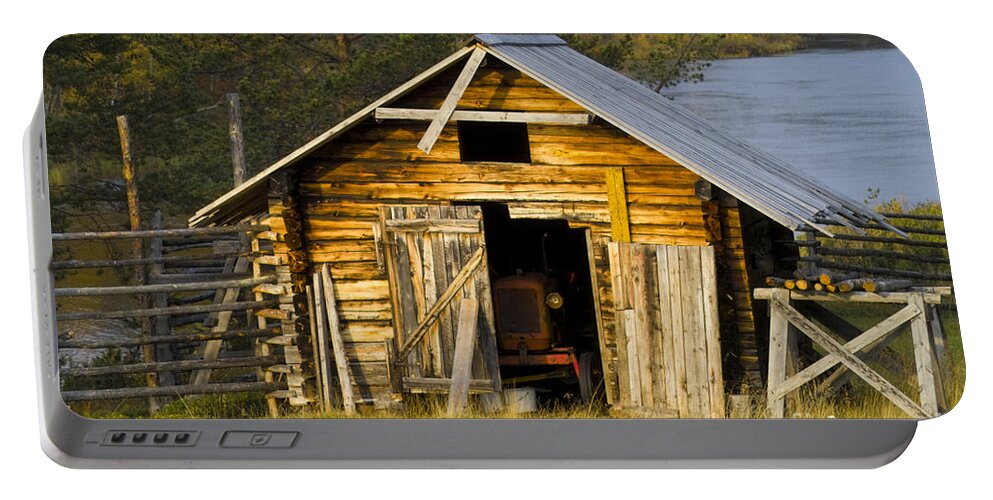 Heiko Portable Battery Charger featuring the photograph The Old Barn by Heiko Koehrer-Wagner
