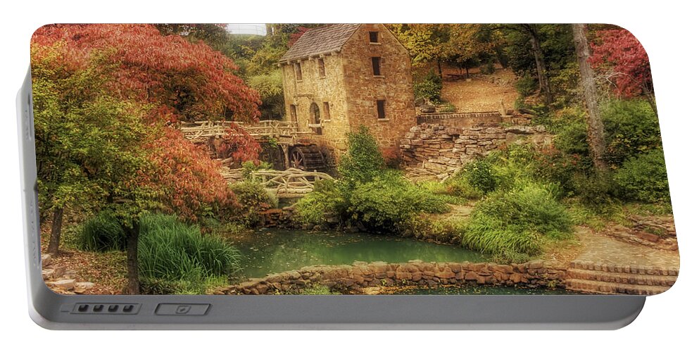 Old Mill Portable Battery Charger featuring the photograph The Old Mill in Autumn - Arkansas - North Little Rock by Jason Politte