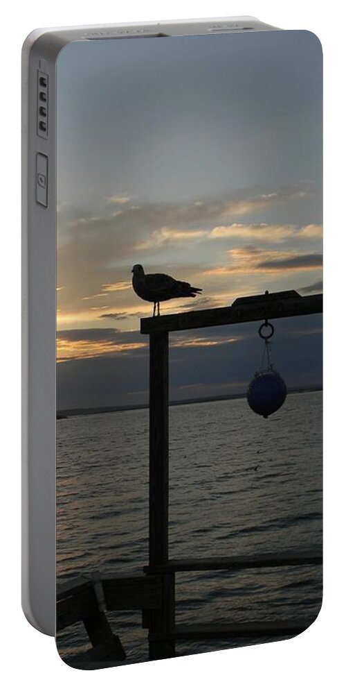 Maine Portable Battery Charger featuring the photograph The Pier by Jean Goodwin Brooks