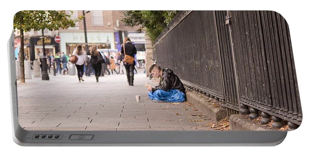 Dublin Portable Battery Charger featuring the photograph The Reader by Alex Art
