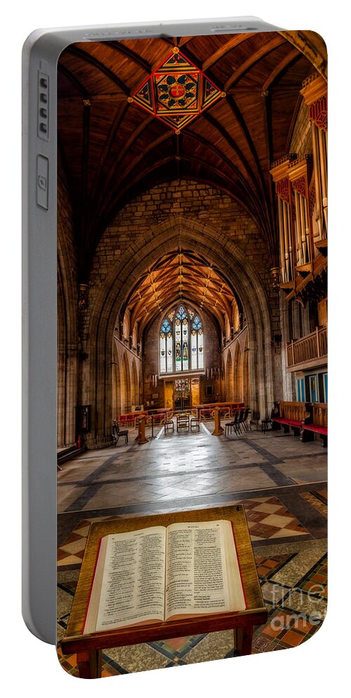 Welsh Cathedral Portable Battery Charger featuring the photograph The Reading Room by Adrian Evans