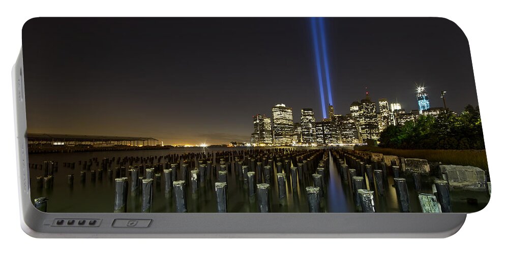 9-11 Portable Battery Charger featuring the photograph The Requiem by Evelina Kremsdorf