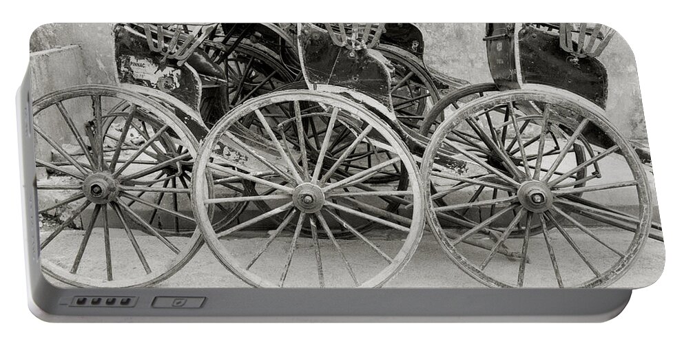 Nostalgia Portable Battery Charger featuring the photograph The Rickshaws Of India by Shaun Higson