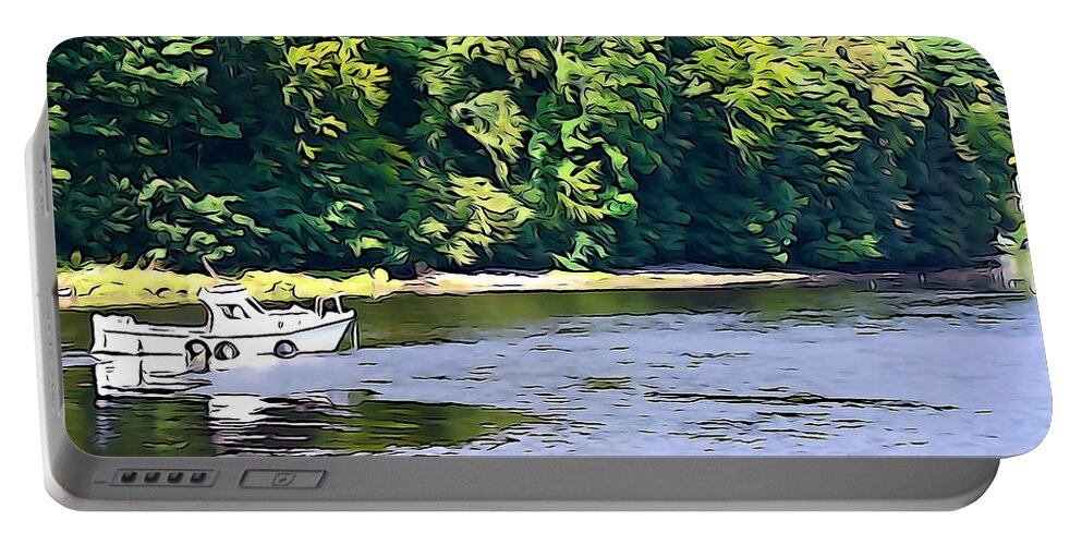 Boat Portable Battery Charger featuring the photograph The River Eske by Norma Brock