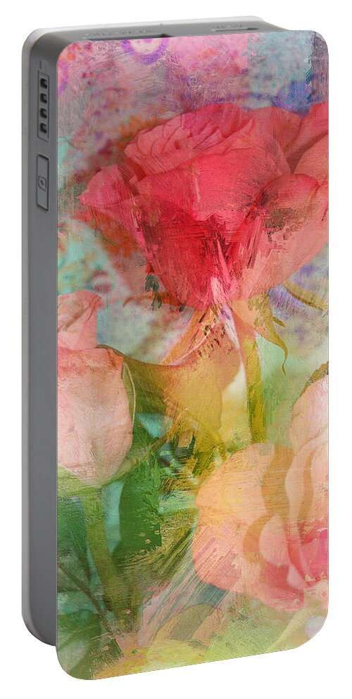 Rose Portable Battery Charger featuring the photograph The Romance of Roses by Carla Parris