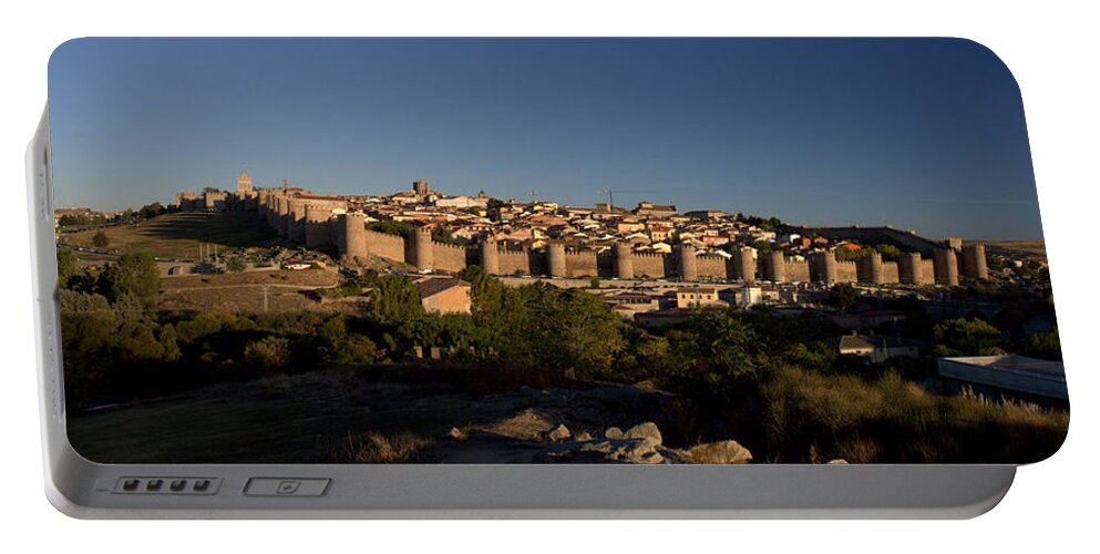 Avila Portable Battery Charger featuring the photograph The Skyline of Avila Spain by Farol Tomson