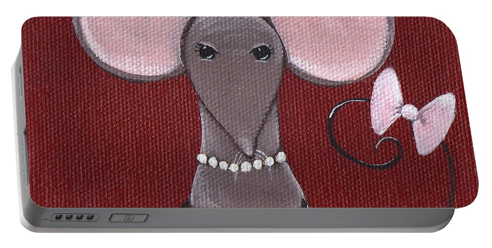 Mouse Portable Battery Charger featuring the painting The Socialite by Christy Beckwith