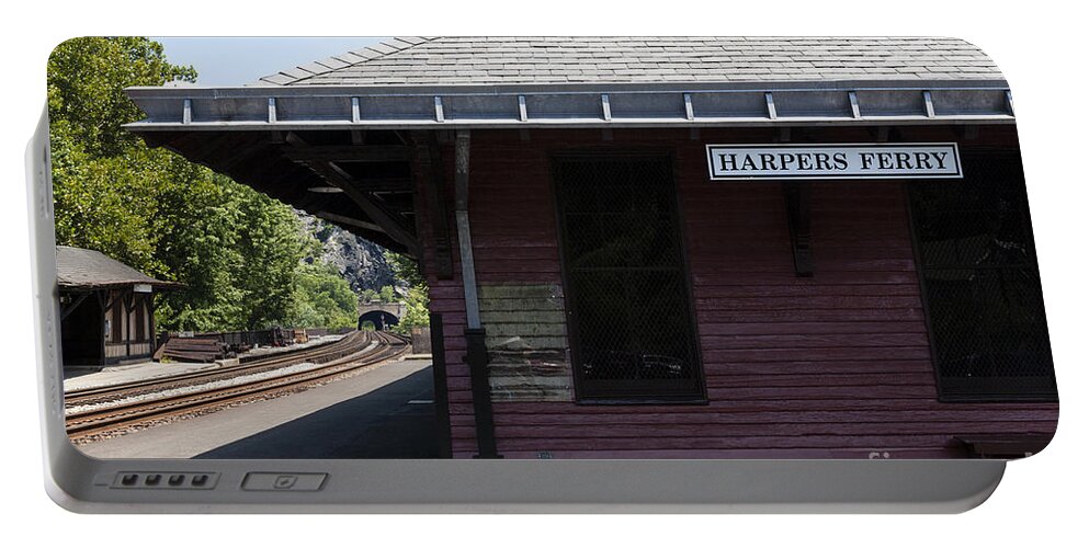 Train Station Portable Battery Charger featuring the photograph The train station at Harpers Ferry in West Virginia by William Kuta