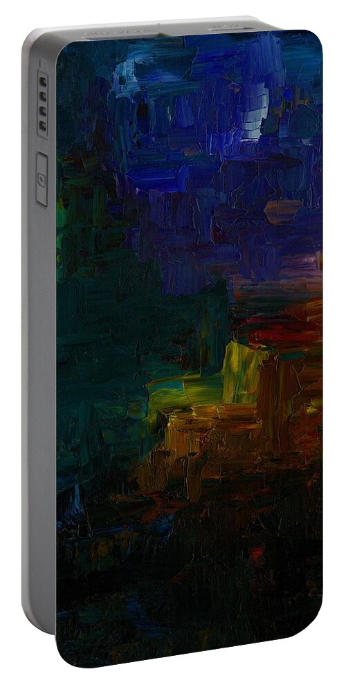 Abstract Portable Battery Charger featuring the digital art The Void by Jennifer Galbraith