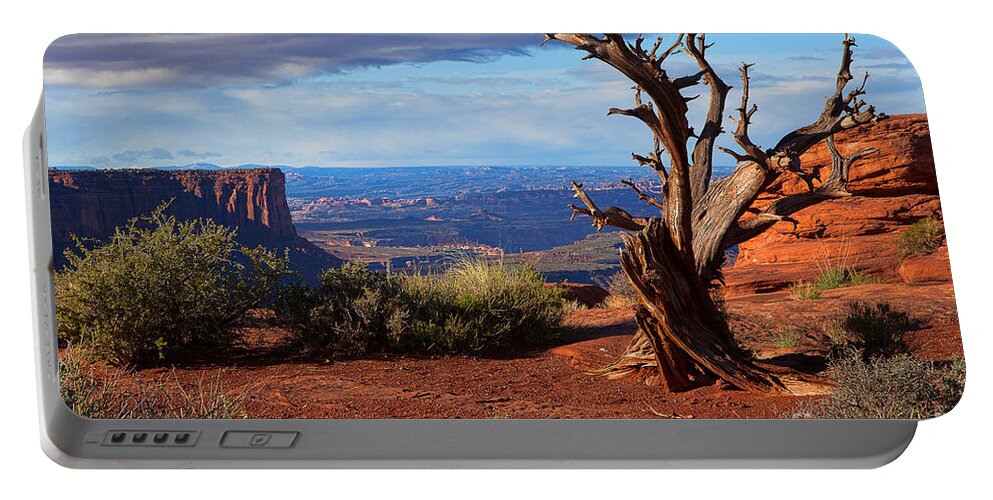 Canyonlands Portable Battery Charger featuring the photograph The Watchman by Jim Garrison