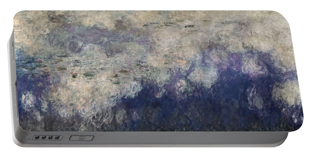 Les Nympheas Portable Battery Charger featuring the photograph The Waterlilies - The Clouds Central Section 1915-26 Oil On Canvas See Also 64184 & 64186 by Claude Monet